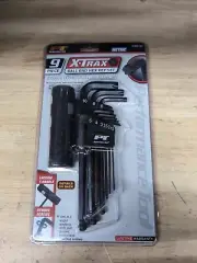 9pc Performance Tool Ball End Hex Allen Key Wrench Set T-Handle Extractor Metric
