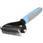 Pet Grooming Rake - Double-Sided Deshedding Dematting Tool, Undercoat Rake fo...