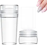 French Tip Nail Stamp - Transparent Nail Stamper | Nail Salon Stamp, Elastic Silicone Clear Nail Stamp Kit, nail artt Stamper Kit With Scrapers, Professional Nail Seal Stamp Tools For Girls