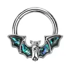 Bat Septum Nose Ring Abalone Shell 8mm Segment Clicker 16g (1.2mm) Body Piercing
