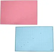 JKCrafts Self Healing Cutting Mat A1-60x90cm, Improved PVC, 5Ply, 2 Side Prints, Metric and Imperial, Pink and Blue - Large Cutting Mat for Sewing, Quilt - Cutting Mats for Crafts, Rotary Cutting Mat