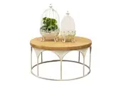 Willow & Silk 81cm Round Wooden-Top Coffee Tabl/eHome Decor/Furniture Natural