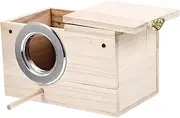 SEWOART Wooden Bird Nest Box for Parakeets Outdoor Garden Bird House for Breeding Nesting Compact Design Warm Safe Shelter Opening Directions