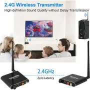 2.4G 5.8G Wireless Audio Transmitter and Receiver Adapter with RCA 3.5mm R/L AUX