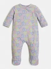 GUESS Captured Heart Logo Onesie in Grey Size: 0/3M, Polyester