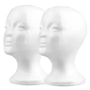 2 Pieces/Set Styrofoam Head Female Foam Wig Head Mannequin Manikin Cosmetics