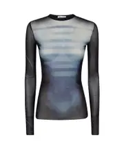 Le Male-print mesh top XXS,S,XL,XS,L,M,XXL Black