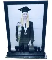 Graduation Cap Gown 4x6 picture Frame mirror stand “I Did It” on Front Diploma