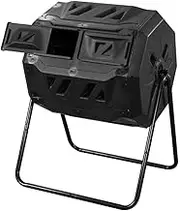 160L Tumbling Garden Compost Bin Heavy Duty with Easy Turn, Dual Chamber and Internal Churn Fins