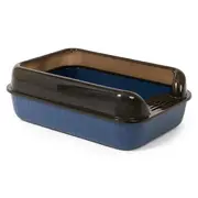 Paws For Life Semi Enclosed Cat Litter Box Plain Blue