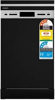 [Devanti] Freestanding Dishwasher Stainless Steel Dishwashers 10 Place Settings, Touch Control LED Display, 8 Wash Programs Delay Start Drying System for Home Kitchen Restaurant Black