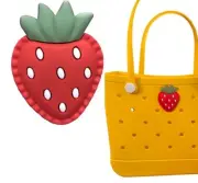 Strawberry Beach Bag Accessories PVC Rubber Totes Inserts Charms Jumbo Fruit