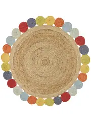 Tilly Multi Colour Jute Round Rug
