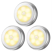 3 Pack Cordless Battery-Powered Motion Sensor Light Closet Lights Stair Lights