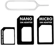 Premium 4 in 1 Pack Nano Micro & Standard Sim Card Adapter - Compatible with all Phone Models