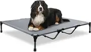 DAZUINIAO Elevated Dog Bed Raised Outdoor Dog Cot for Large Dogs, Cooling Dog Cot Bed with Metal Frame, Washable Breathable Mesh and Anti-Slip Feet Portable Indoor Pet Bed