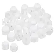 Cord Locks, 30 Pack Round Spring Toggle Stopper, Clear White