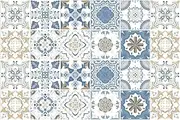 Morbuy Oil Proof 24 PCS Tile Stickers, Waterproof Peel and Stick Backsplash Stick on Tiles Classic Moroccan Self Adhesive Wall Tiles PVC Tile Stickers for Kitchen (15x15cm,Blue Pattern)