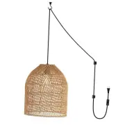 JYL1401A Koda 13" 1-Light Farmhouse Coastal Bohemian Rattan 180" 13.0" Bell