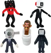 5pcs Skibidi Toilet 11" Plush - Cameraman & Speakerman Collectible