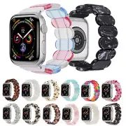 Resin Stretch Bangle Link Band for Apple Watch Strap Series 9 49mm 41 45 40 44mm
