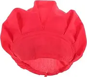 [Ipetboom] Breathable Cotton Chef Hat for Women Food Service Cap Oil and Dust Kitchen Cooking Hat for Restaurant and Home Use Costume Accessory Red