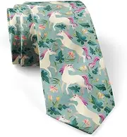 [KAWAMOUSE] (Vintage Unicorn Magic) Fashion Novelty Necktie, Conversation Neckwear Ties Great for Party and Events, As Shown