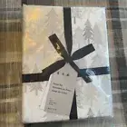 west elm Sumi Forest Percale Sheet Set. Holiday pine Tree New Full Size