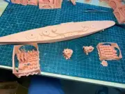 3D Printed 1/700 French Navy Burgundy Battleship Unpainted Model Kit NEW！