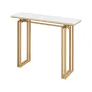 Costway Modern Console Table Hallway Table Entryway Display Table w/Adjustable Footpads Gold