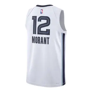 Nike 球衣 Ja Morant 男款 白 藍 莫蘭特 灰熊隊 Dri-FIT 網眼 籃球 背心 NBA DN2082-100