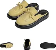 [Kosseco] Women's Slip-On Backless Slippers Round Toe Mules,Tassel Bow Flat Loafers,Outdoor Non-Slip Garden Clogs Clogs