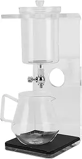 Cold Brew Coffee Maker, Iced Tea Maker in Stainless Steel and Borosilicate Glass Portable Iced Coffee Cold Brew Drip Tower Coffee Maker with Filter and Stand for Home and Travel