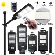 Commercial 250W LED Solar Street Light IP67 Dusk & Dawn PIR Sensor Security Lamp