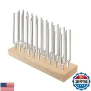 Klmnop Tuning Fork Holder, Wooden Tuning Fork Storage Rack Holds Up to 20 Tun