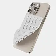 RUNGOS Silicone Suction Phone Case Mount Double Sided for iPhone, Android [40 Upgraded Strong Suction Cups] Hands-Free Suction Cup Phone Mount Strong Grip Holder for Selfies, Videos Accessories White