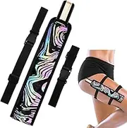 Summer Rave Fan Holster Rave Fan Holder Folding Hand Pouch Foldable Sleeves with Waist Belt for Thigh Party(Vortex Style)