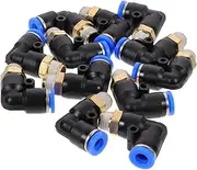 12Pcs Right Angle Hose Quick Connector Fittings Pneumatic Tube Connectors Durable Pom Pbt Materials Flexible and High Strength for Air Compressors