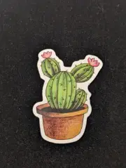 Potted Blooming Cactus 2" Matte Vinyl Sticker