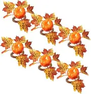 CRILSTYLEO 6pcs Fall Themed Napkin Rings Decorative Napkin Holders for Thanksgiving Dinner Weddings Parties and Home Decor