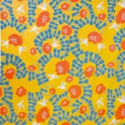 Musubi Furoshiki 100 kata kata aqua drop recycled hummingbird yellow 100cm