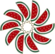 [VERDANVERSE] Fashionable Watermelon Slice Ornaments 10pcs Zinc Alloy Bead Charms for Jewelry Sets