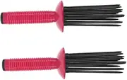 SHERCHPRY 2pcs Portable Hair Curler Roll Comb for Fluffy Curls Professional Frizz Styling Tool Essential Oil Brush for Natural Volume Boost