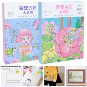 Watercolor Painting Book Set with 6 Solid Pigments 2 Pearlescent Pigments StV^