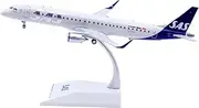 Pre-Built Model Aircraft 18CM Miniature Diecast Aircraft Replica Model 1/200 for Scandinavian Airlines ERJ190-200LR SE-RSK Static Plane Miniature Airplane Model