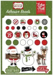 1 Pack of Echo Park Paper CHRISTMAS MAGIC Christmas Adhesive Decorative Brads