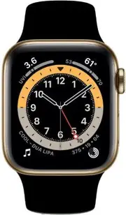 Apple Watch Series 6 - 32GB - GPS - 44mm - Gold - Aluminum - Black - Sport Band - Rubber - Refurbished (Good Condition)