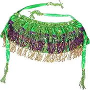 LIFKOME Carnival Costume for Women Sequin Tube Top Mardi Gras Top Outfit Belly Dancing Top Metallic Tube Top Festival Sequin Top Accessory Sparkly Top Glitter Top