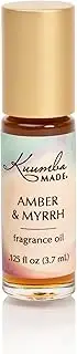 [Kuumba Made] Amber and Myrrh Exquisite Fragrance Oil | 0.125 Fl Oz | Notes of Sassafras, Bay Rum, and Frankincense | Clean, Long-Lasting Scent | Alcohol Free | Roll On Perfume