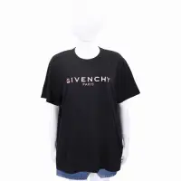 在飛比找Yahoo奇摩購物中心優惠-GIVENCHY 漸層刺繡字母寬鬆版黑色短袖TEE T恤